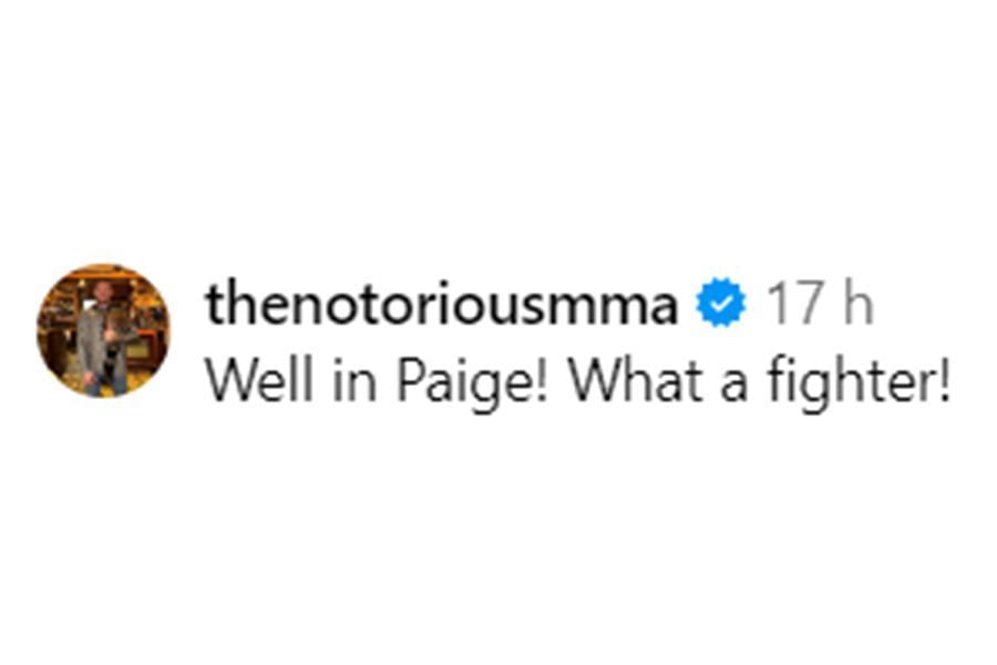Conor McGregor's comment on VanZant's post